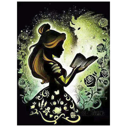 Silhouette Princess - Full Square Drill Diamond Painting 30*40CM