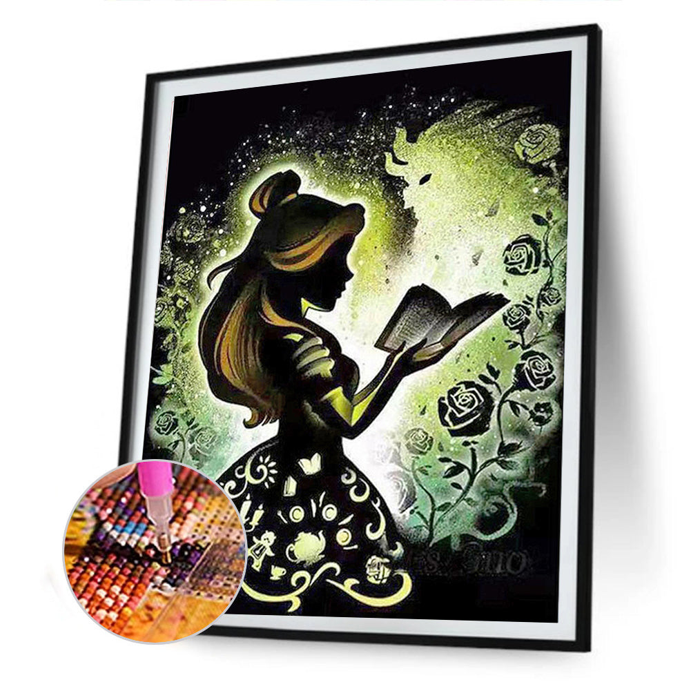 Silhouette Princess - Full Square Drill Diamond Painting 30*40CM