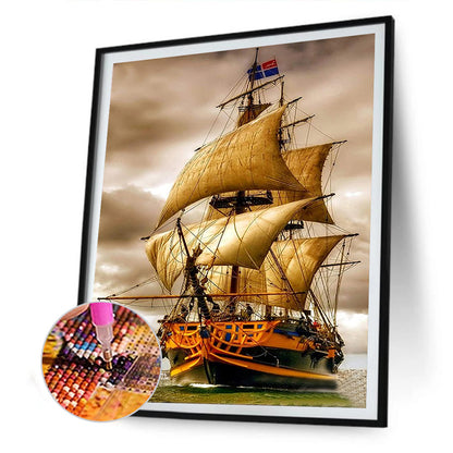 Sailboat At Sea - Full Square Drill Diamond Painting 30*40CM
