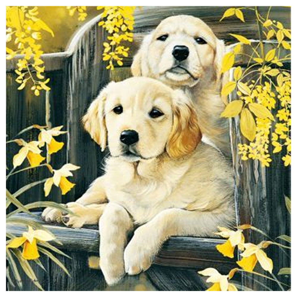 Garden Golden Retriever - Full Square Drill Diamond Painting 30*30CM
