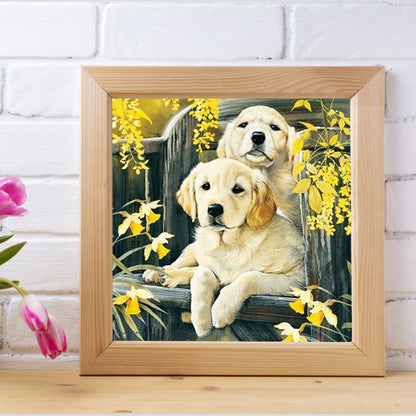 Garden Golden Retriever - Full Square Drill Diamond Painting 30*30CM
