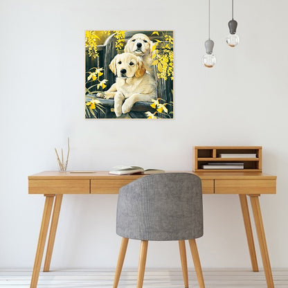 Garden Golden Retriever - Full Square Drill Diamond Painting 30*30CM