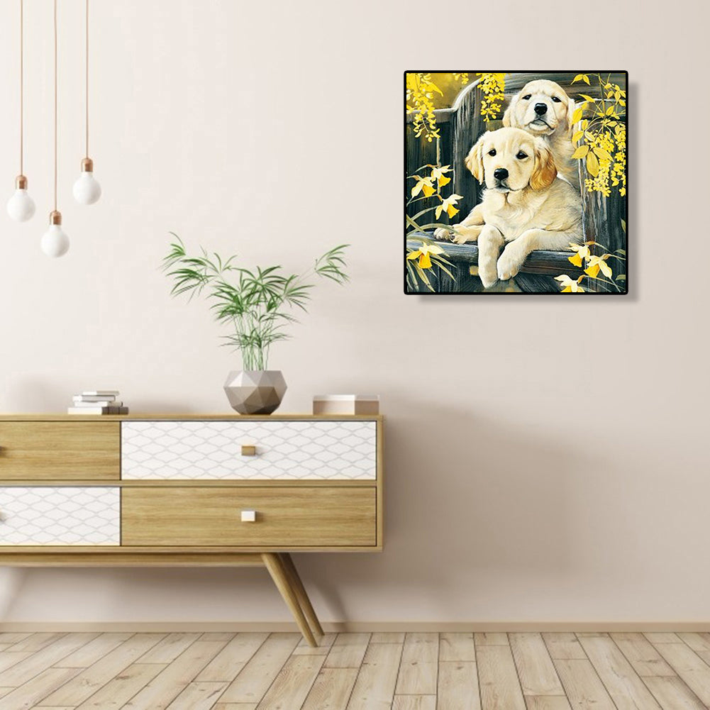Garden Golden Retriever - Full Square Drill Diamond Painting 30*30CM