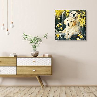 Garden Golden Retriever - Full Square Drill Diamond Painting 30*30CM