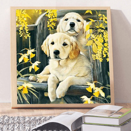 Garden Golden Retriever - Full Square Drill Diamond Painting 30*30CM