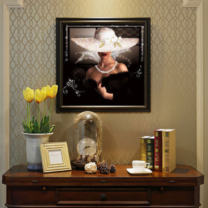 Top Hat Lady - Full Round Drill Diamond Painting 40*40CM