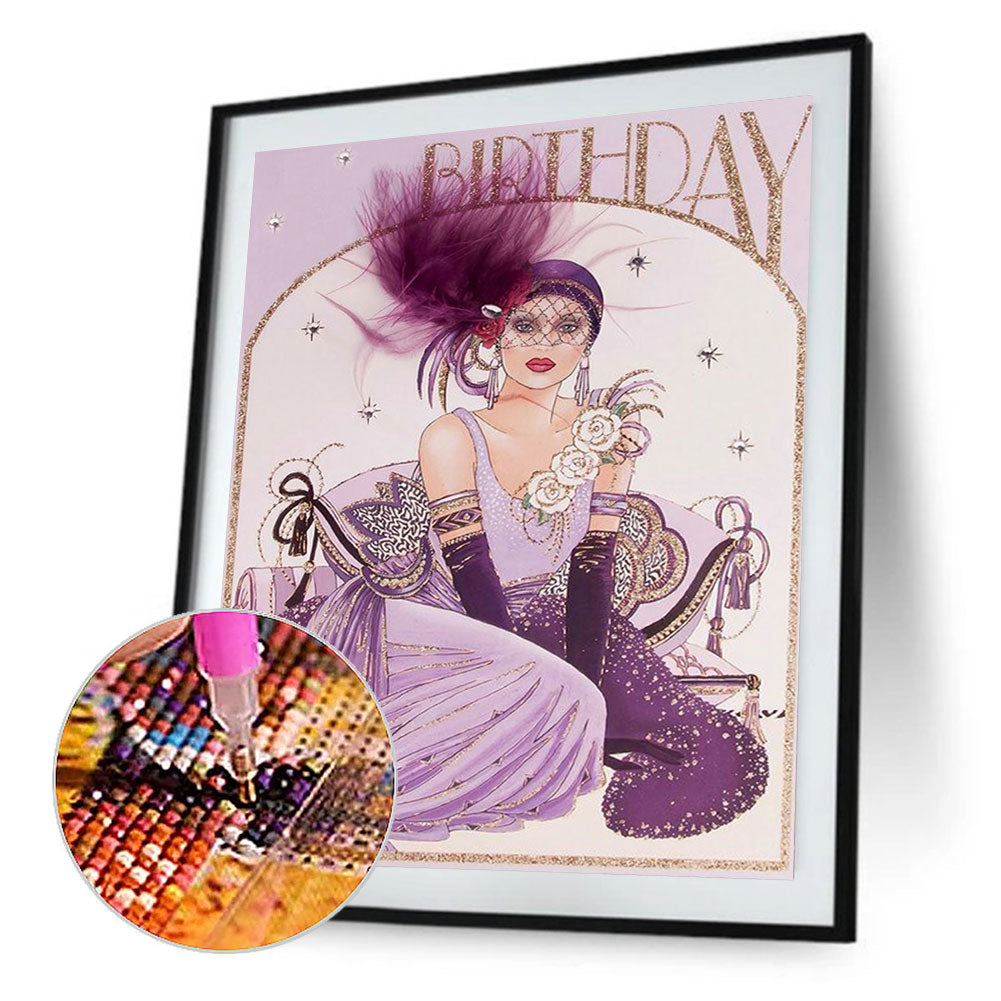 Lady - Full Round Drill Diamond Painting 50*60CM