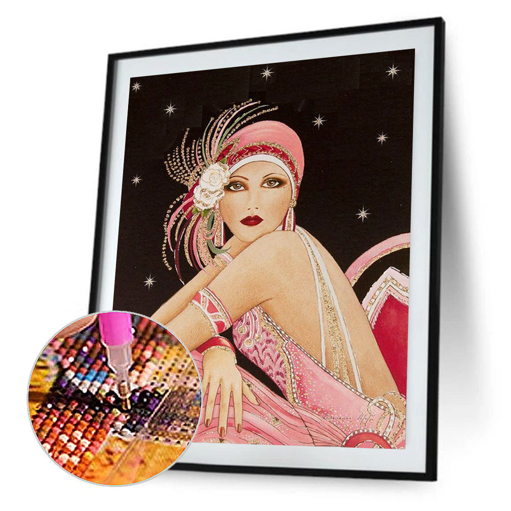 Lady - Full Round Drill Diamond Painting 50*60CM