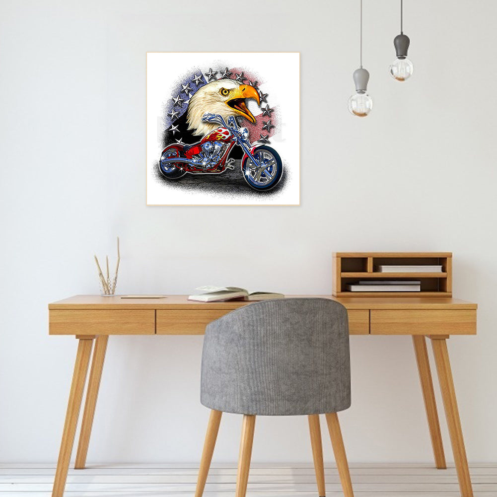 Eagle And Motorcycle - Full Square Drill Diamond Painting 40*40CM