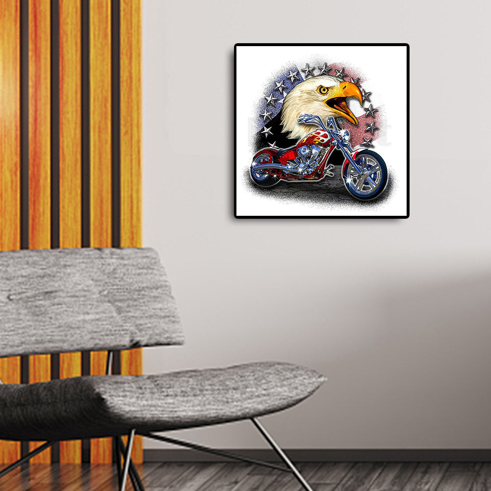 Eagle And Motorcycle - Full Square Drill Diamond Painting 40*40CM