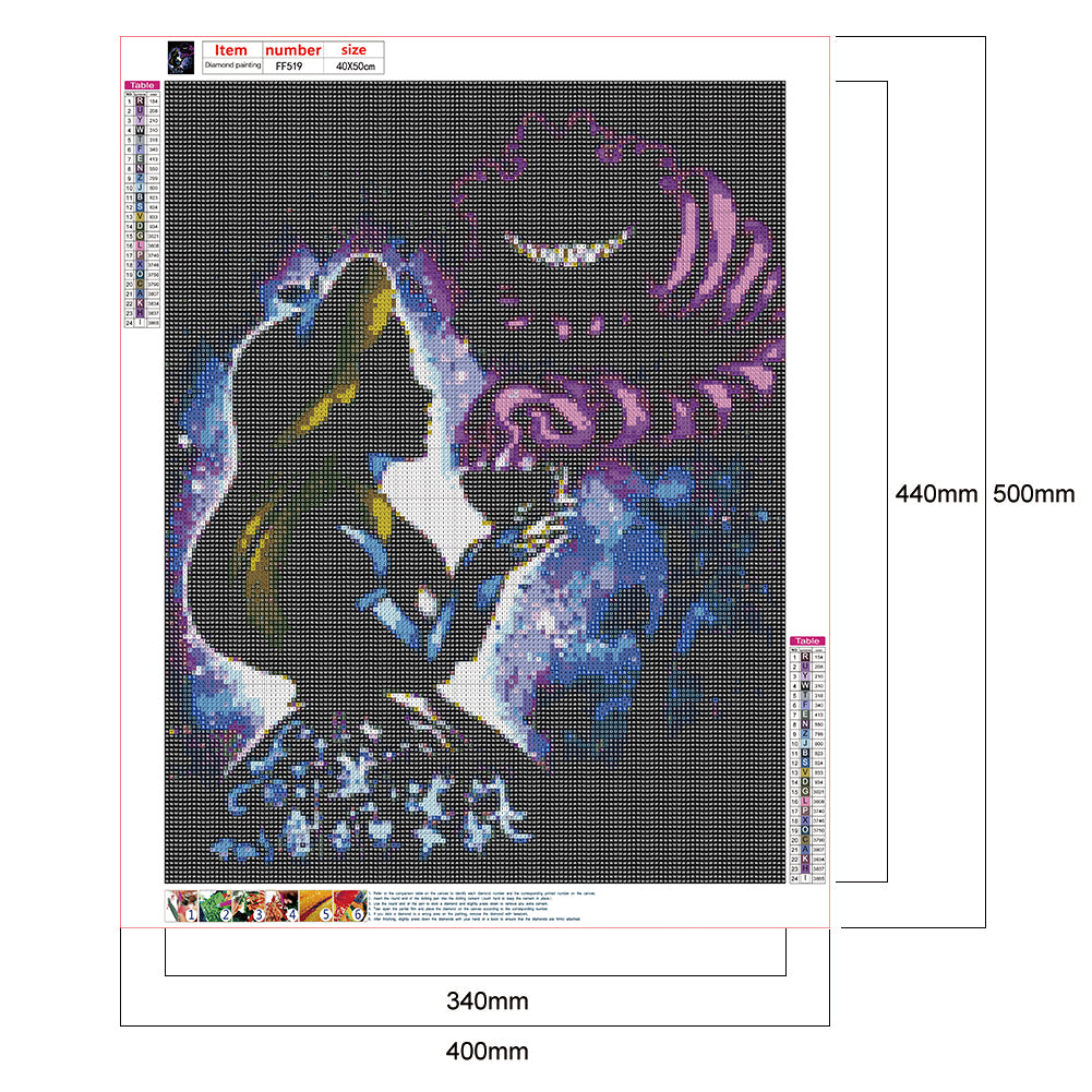 Silhouette Cartoon - Full Square Drill Diamond Painting 40*50CM