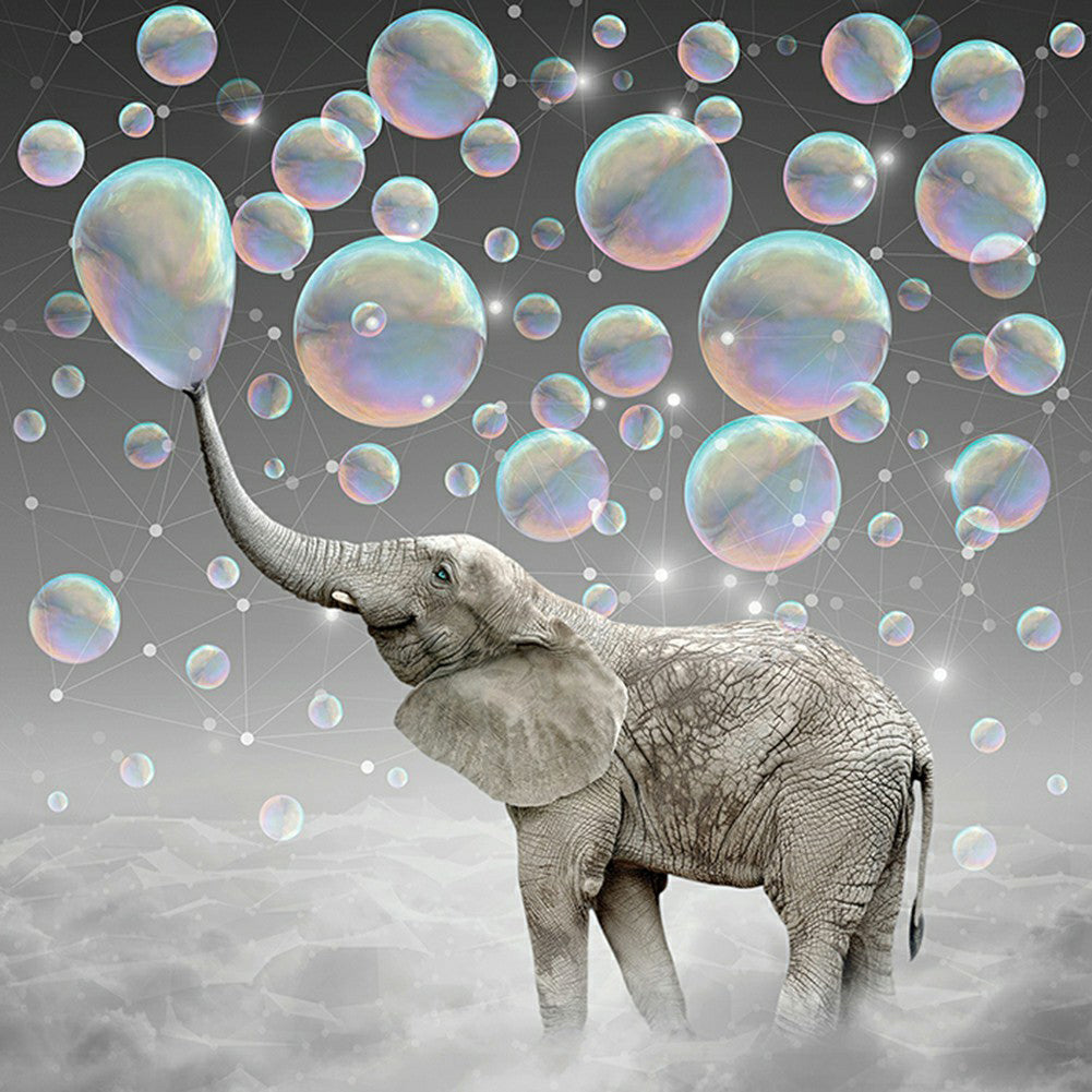 Rainbow Bubble Elephant - Full Round Drill Diamond Painting 40*40CM