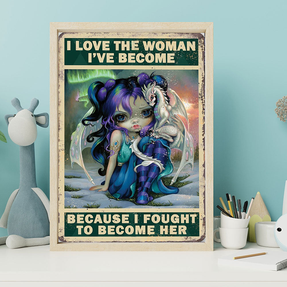 Big Eyes Doll Abstract Calligraphy And Painting - Full Round Drill Diamond Painting 50*60CM