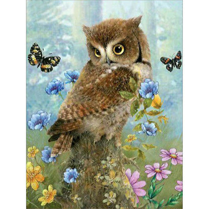 Butterfly Owl - Full Square Drill Diamond Painting 50*60CM