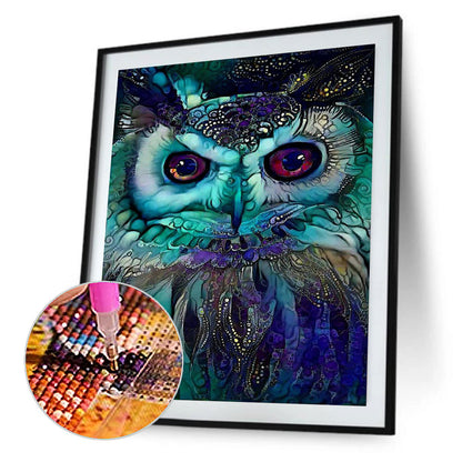 Blue Owl - Full Square Drill Diamond Painting 30*40CM