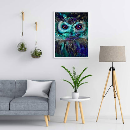 Blue Owl - Full Square Drill Diamond Painting 30*40CM