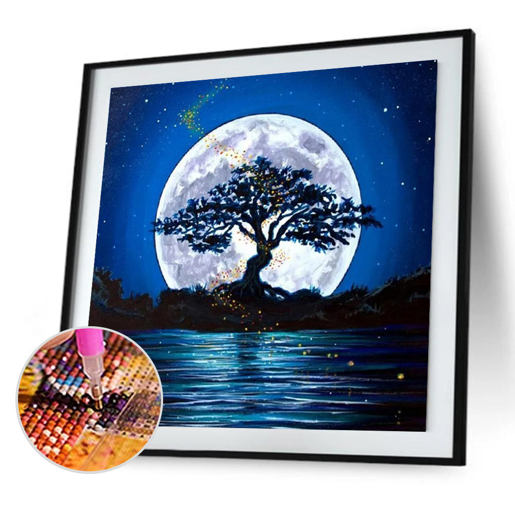 Moon Tree - Full Square Drill Diamond Painting 30*30CM