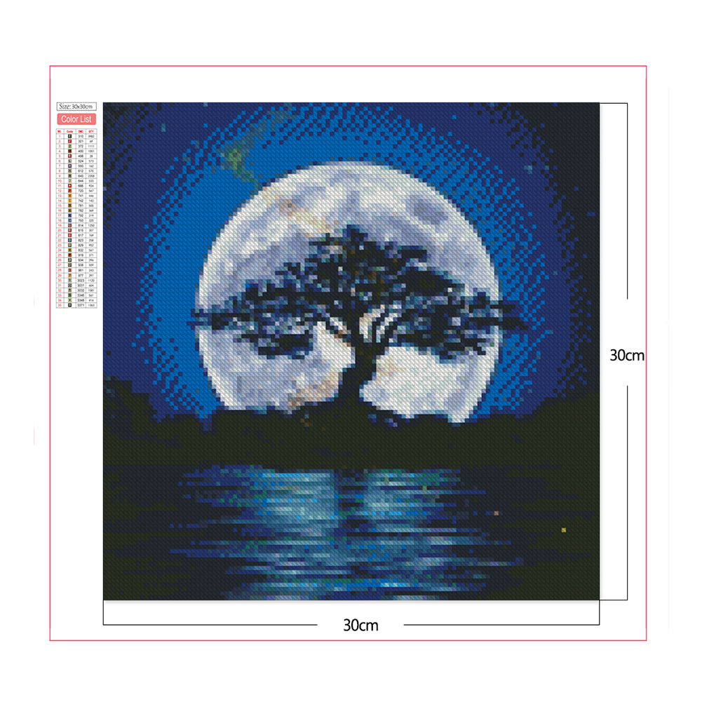 Moon Tree - Full Square Drill Diamond Painting 30*30CM