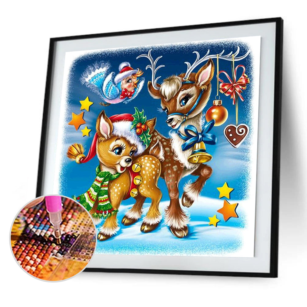 Christmas Elk - Full Square Drill Diamond Painting 30*30CM