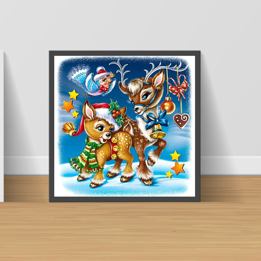 Christmas Elk - Full Square Drill Diamond Painting 30*30CM