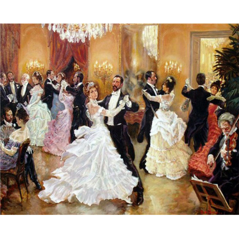 Waltz Ballroom Dancing - Full Round Drill Diamond Painting 50*40CM