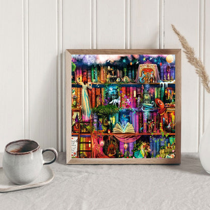 Book World On The Wall - Full Square Drill Diamond Painting 30*30CM