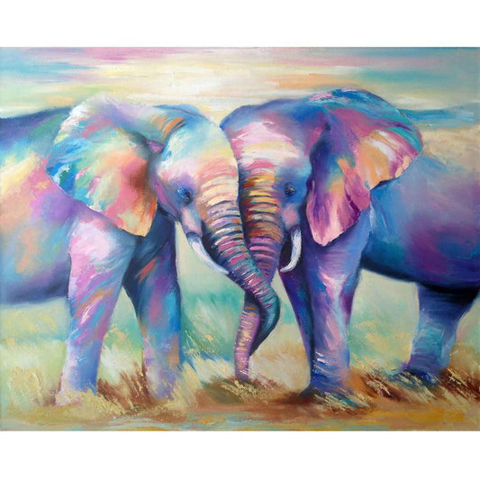 Colorful Elephant - Full Square Drill Diamond Painting 40*30CM