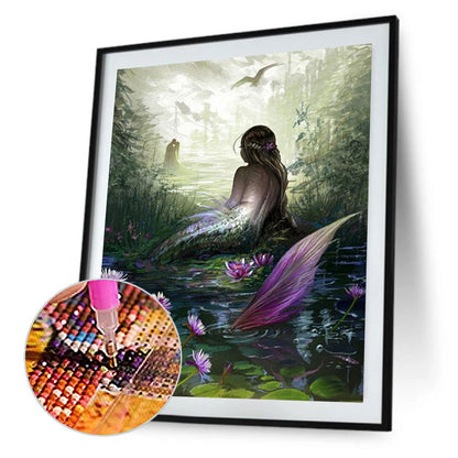 Lonely Mermaid - Full Square Drill Diamond Painting 40*50CM