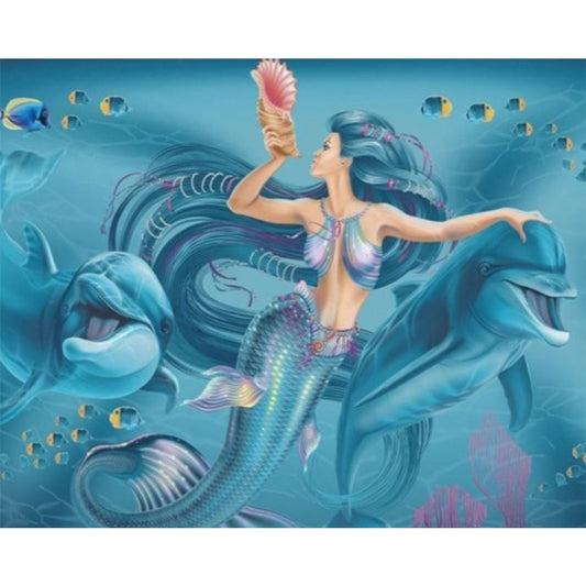 Mermaid Of The Sea - Full Round Drill Diamond Painting 40*30CM