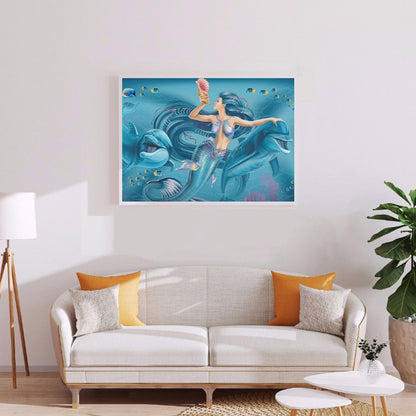 Mermaid Of The Sea - Full Round Drill Diamond Painting 40*30CM