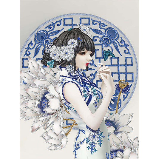 Chinese Style Beauty - Special Shaped Drill Diamond Paiting 30*40CM