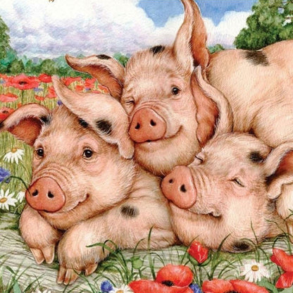 Cute Pig - Full Square Drill Diamond Painting 30*30CM