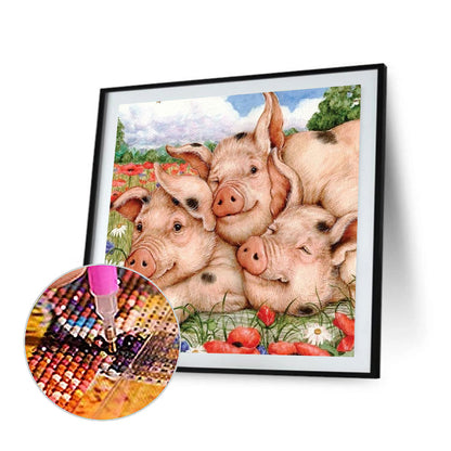 Cute Pig - Full Square Drill Diamond Painting 30*30CM