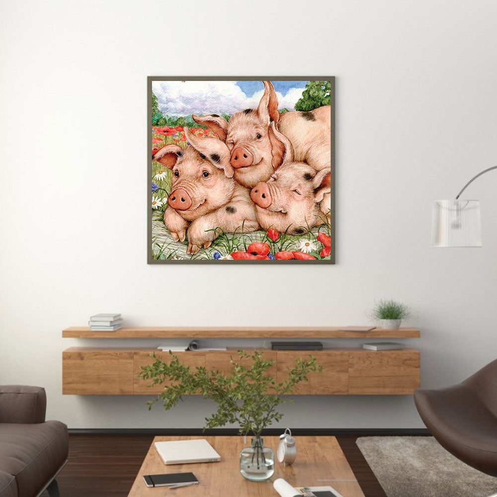 Cute Pig - Full Square Drill Diamond Painting 30*30CM