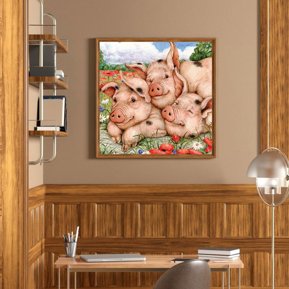 Cute Pig - Full Square Drill Diamond Painting 30*30CM