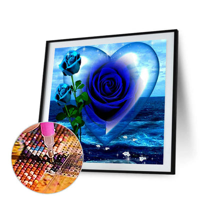 Love Blue Rose - Full Square Drill Diamond Painting 40*40CM