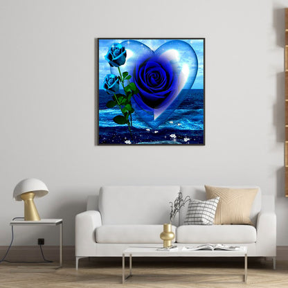 Love Blue Rose - Full Square Drill Diamond Painting 40*40CM