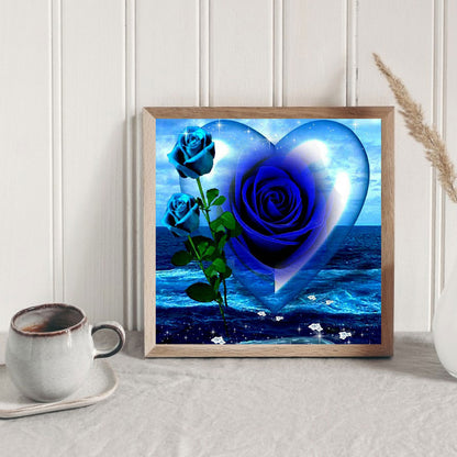 Love Blue Rose - Full Square Drill Diamond Painting 40*40CM