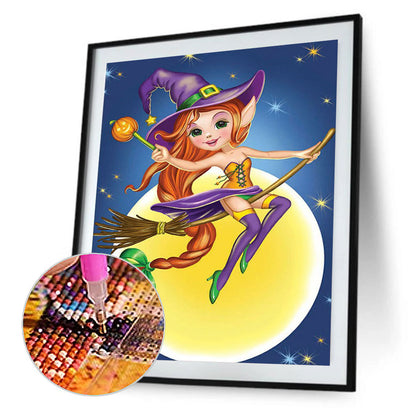 Halloween Witch - Full Round Drill Diamond Painting 30*40CM