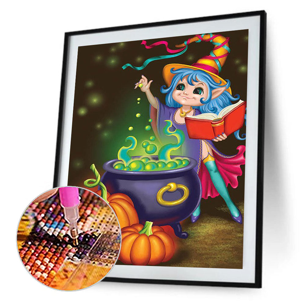 Halloween Witch - Full Round Drill Diamond Painting 30*40CM