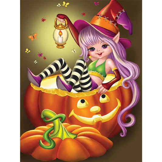 Halloween Witch - Full Round Drill Diamond Painting 30*40CM