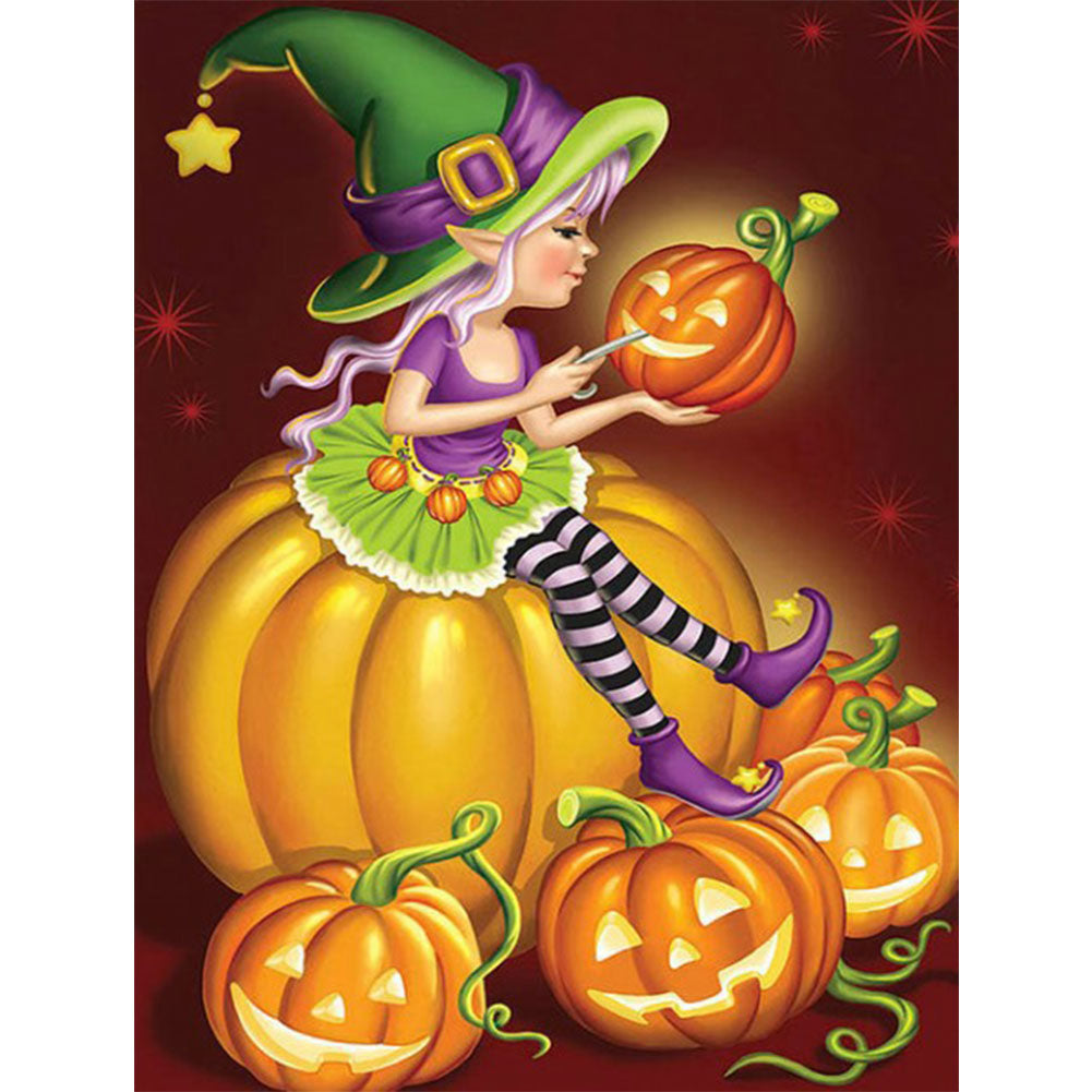 Halloween Witch - Full Round Drill Diamond Painting 30*40CM