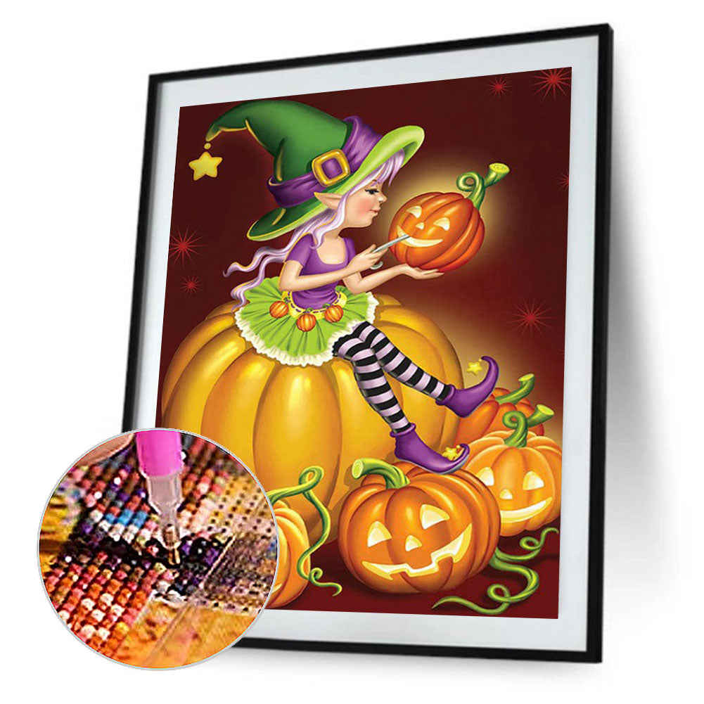 Halloween Witch - Full Round Drill Diamond Painting 30*40CM