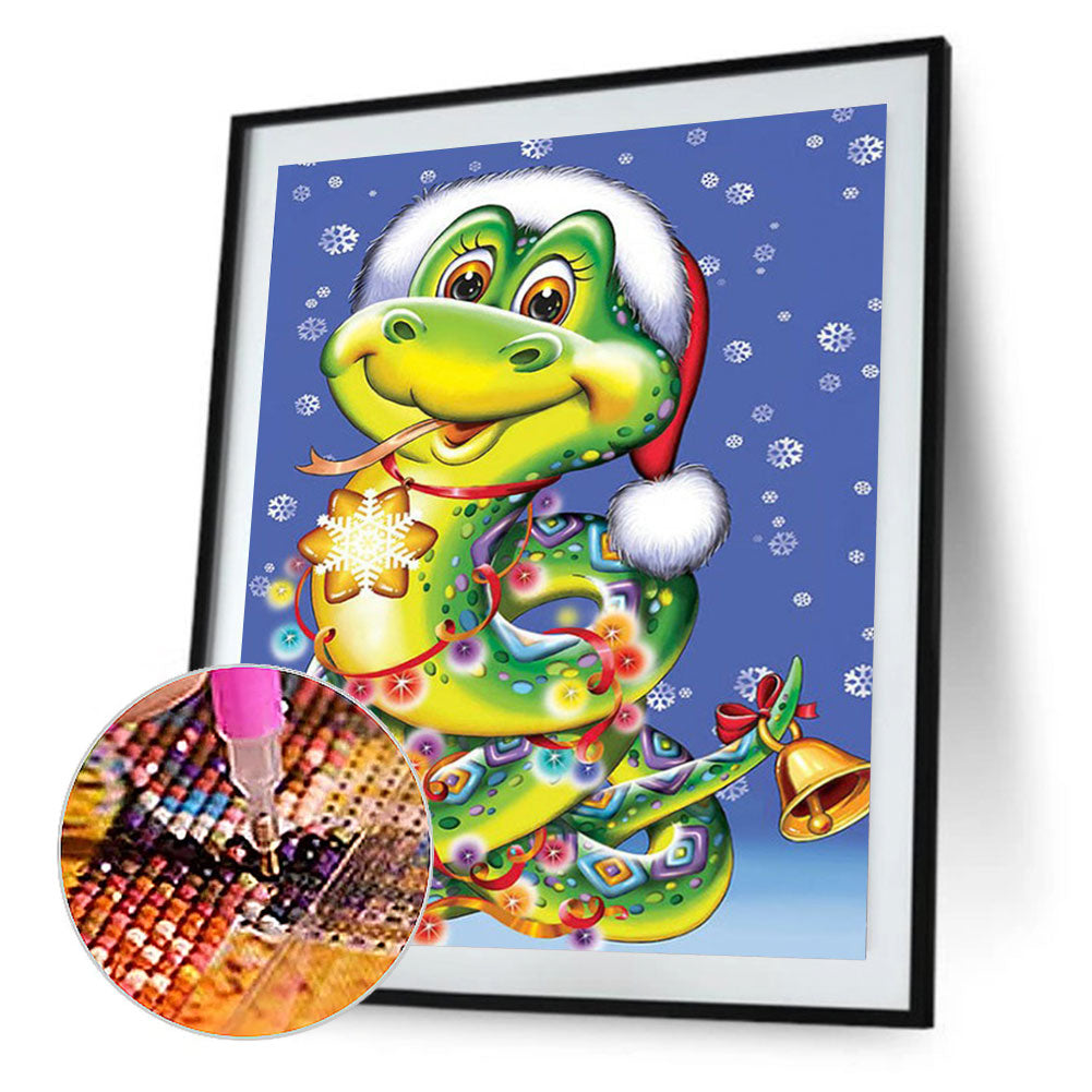 Christmas Mood - Snake - Full Round Drill Diamond Painting 30*40CM