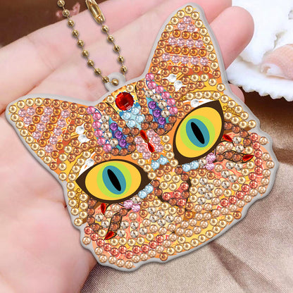 Diamond Painting Keychain DIY Double-sided Special-shaped Drill Key Ring Pendant