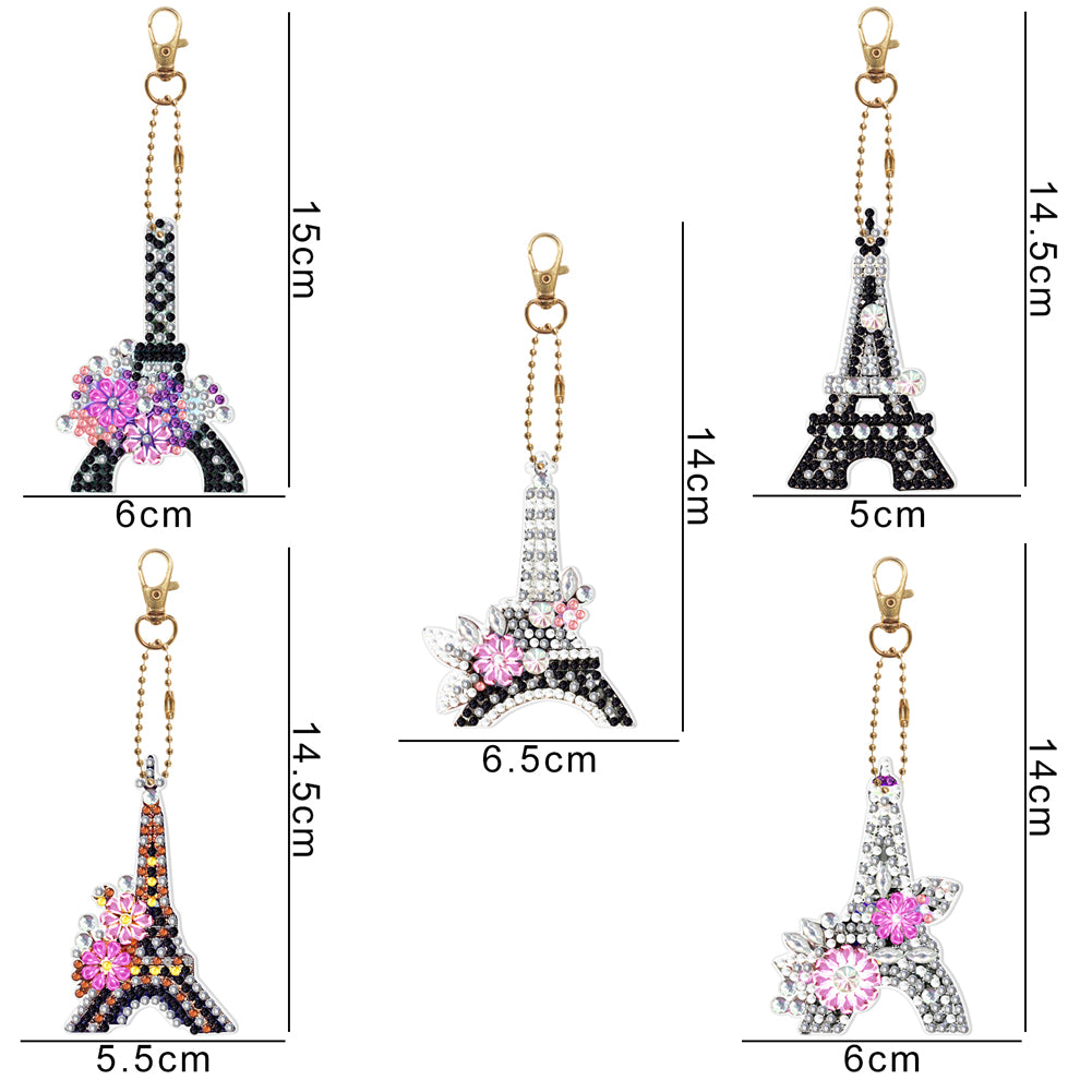 Diamond Painting Keychain DIY Double-sided Special-shaped Drill Key Ring Pendant