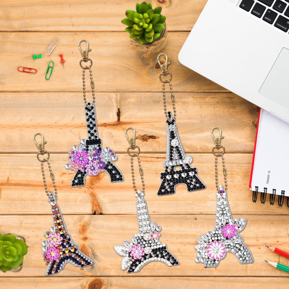 Diamond Painting Keychain DIY Double-sided Special-shaped Drill Key Ring Pendant