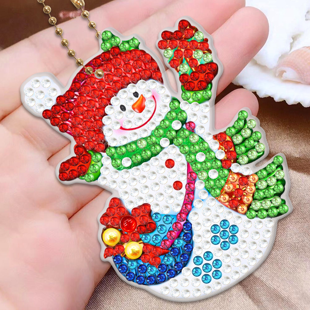 Diamond Painting Keychain DIY Double-sided Special-shaped Drill Key Ring Pendant