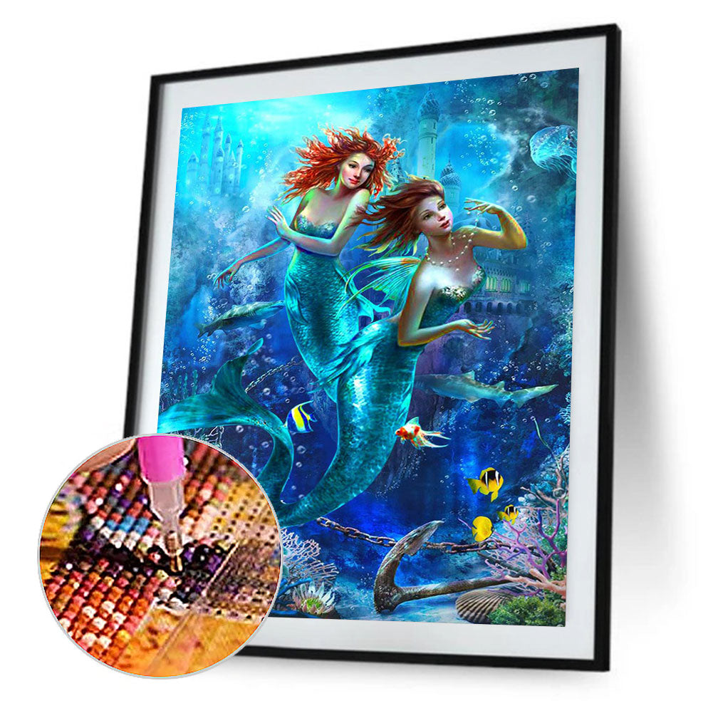 Underwater Mermaid - Full Round Drill Diamond Painting 50*60CM