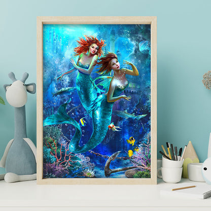 Underwater Mermaid - Full Round Drill Diamond Painting 50*60CM